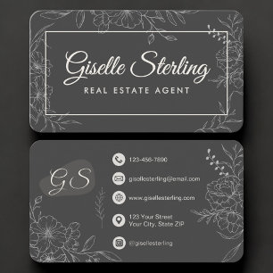 Tarjeta De Visita Agente Inmobiliario Floral