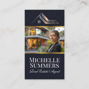 Tarjeta De Visita Agente inmobiliario frente a casa moderna
