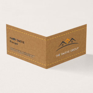 Tarjeta De Visita Agente inmobiliario   Hogares   Cuero con título