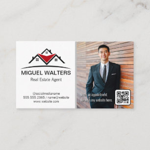 Tarjeta De Visita Agente inmobiliario   Hombre de negocios   Código
