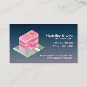 Tarjeta De Visita Agente Inmobiliario Isométrico Hogar