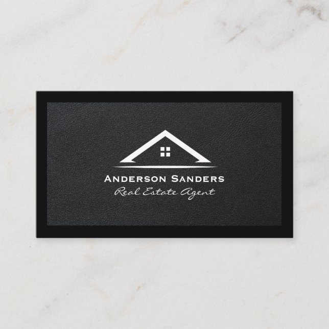 Tarjeta De Visita Agente inmobiliario | Lux Executive Leather (Anverso)