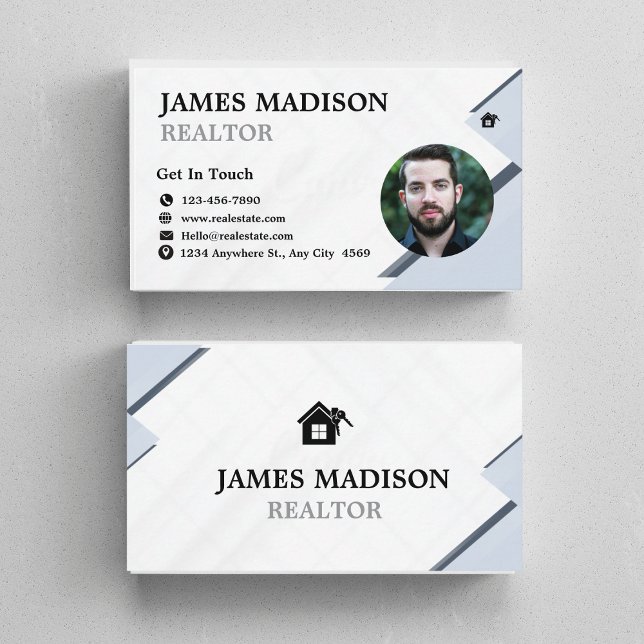 Tarjeta De Visita Agente inmobiliario moderno (Modern Real Estate Agent Business Card)