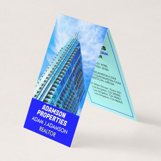 Tarjeta De Visita Agente inmobiliario moderno (Realtor) Follado (Anverso)