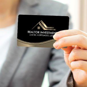Tarjeta De Visita Agente inmobiliario   Onda metálica