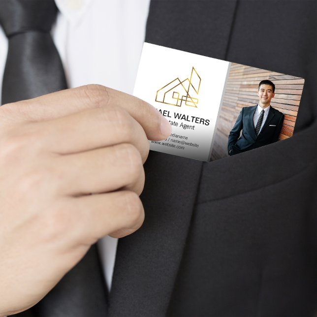 Tarjeta De Visita Agente inmobiliario | Personalizado Pic Business M (Subido por el creador)