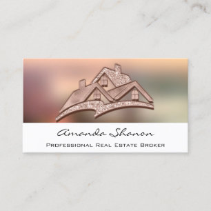 Tarjeta De Visita Agente Inmobiliario Profesional Broker Home 3D Ros