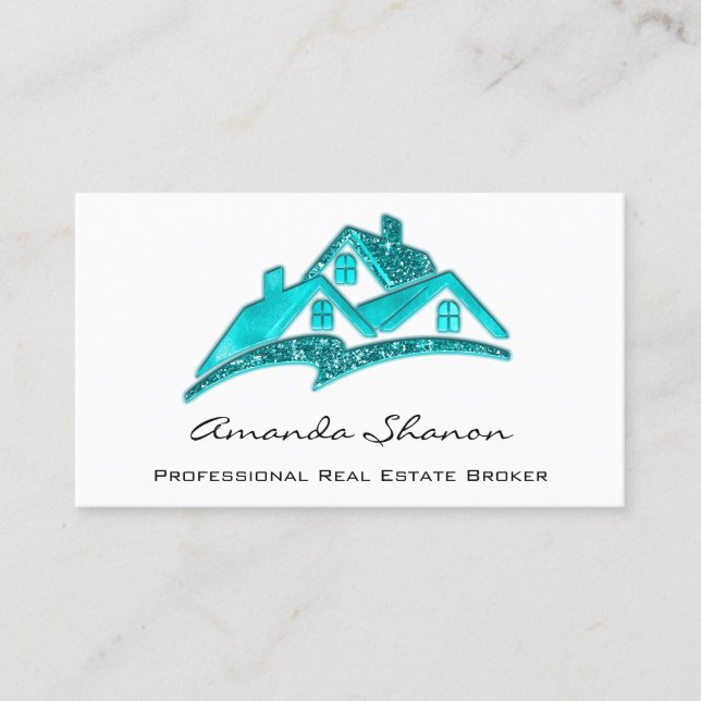 Tarjeta De Visita Agente Inmobiliario Profesional Broker Home Ocean (Anverso)