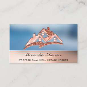 Tarjeta De Visita Agente inmobiliario profesional Broker Smoky Blue