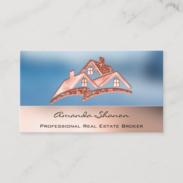 Tarjeta De Visita Agente inmobiliario profesional Broker Smoky Blue (Anverso)