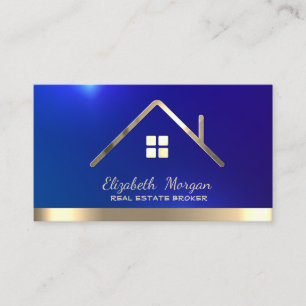 Tarjeta De Visita Agente Inmobiliario Profesional Casa Techo de Oro