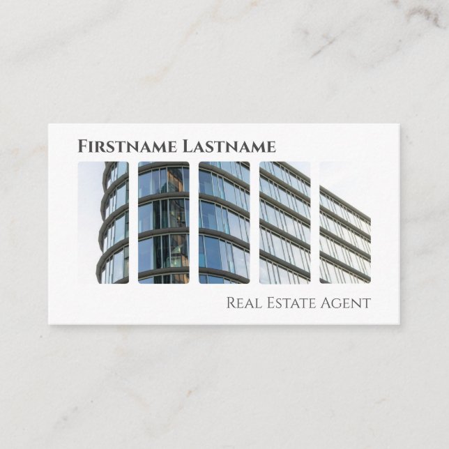 Tarjeta De Visita Agente inmobiliario QR-Code edificios de oficinas  (Anverso)