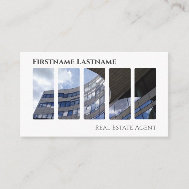 Tarjeta De Visita Agente inmobiliario QR-Code edificios de oficinas  (Anverso)