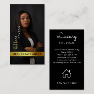 Tarjeta De Visita Agente Inmobiliario Realtor Añadir Monograma de Fo