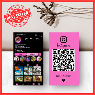 Tarjeta De Visita Agente inmobiliario Realtor Broker Instagram Pink 