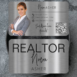Tarjeta De Visita Agente inmobiliario Realtor Foto Código QR Faux Me