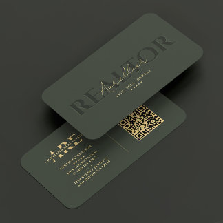 Tarjeta De Visita Agente Inmobiliario Realtor Monograma Verde Modern