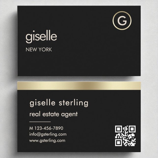 Tarjeta De Visita Agente inmobiliario Relieve metalizado dorado de c (Subido por el creador)