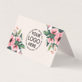 Tarjeta De Visita Agente Inmobiliario Rosa Logo Blush Bloom
