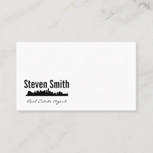 Tarjeta De Visita Agente inmobiliario   Skyline de la ciudad