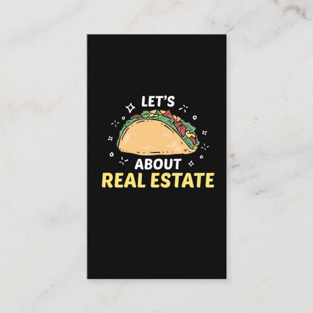 Tarjeta De Visita Agente inmobiliario Taco Property Broker Foodie (Anverso)
