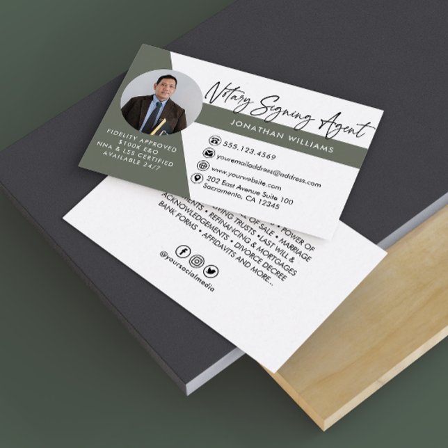 Tarjeta De Visita Agente moderno de firma de notas fotográficas (Subido por el creador)
