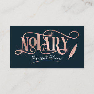Tarjeta De Visita Agente notarial de préstamos Elegant Rosa Gold & 