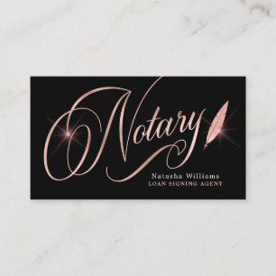 Tarjeta De Visita Agente notarial de préstamos elegante Rosa oro y 