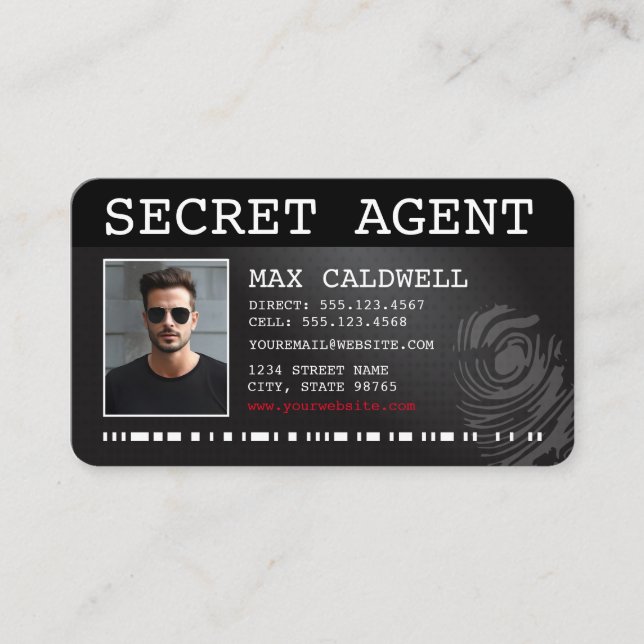 TARJETA DE VISITA AGENTE SECRETO (Anverso)