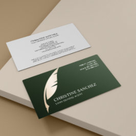 Tarjeta De Visita AGENTE VERDE NOTARIO PÚBLICO VERDE DE LA Pluma Gol