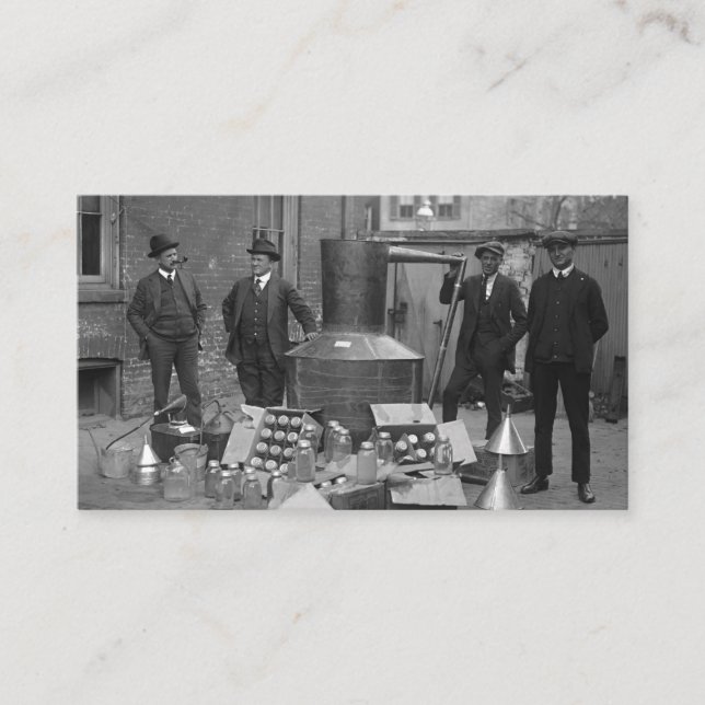 Tarjeta De Visita Agentes De Prohibición Con Moonshine Todavía 1922 (Anverso)