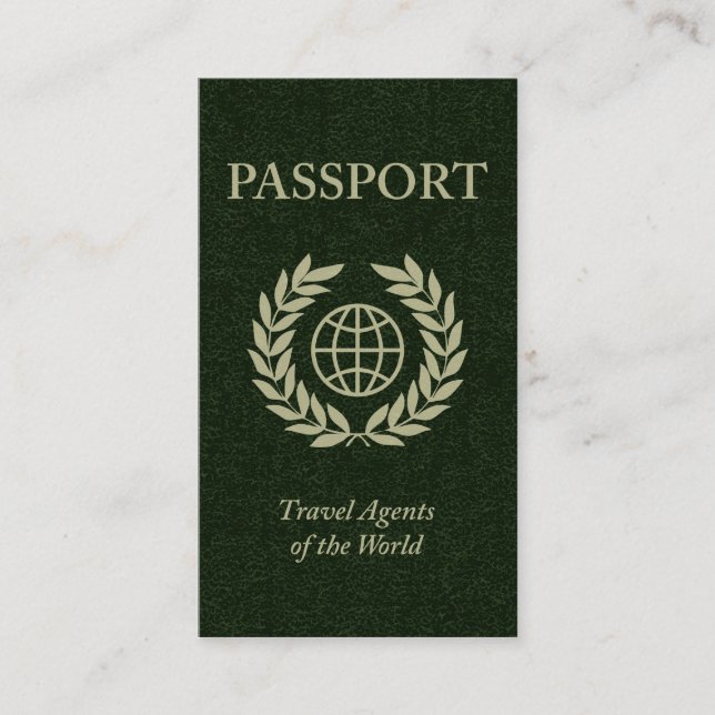 Tarjeta De Visita agentes de viajes del pasaporte del mundo