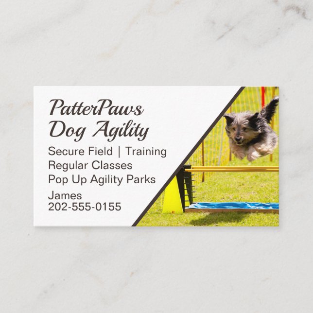 Tarjeta De Visita Agilidad del perro (Anverso)