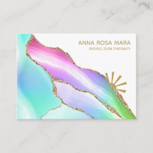 Tarjeta De Visita *~* Agitación arcoiris vena Purpurina dorada blan