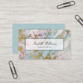 Tarjeta De Visita Agitación de mármol arcoiris dorado azul turquesa