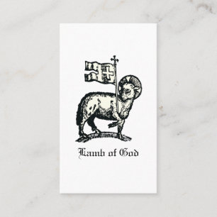 Tarjeta De Visita Agnus Dei El Cordero Pascual de Dios Arte Refinado