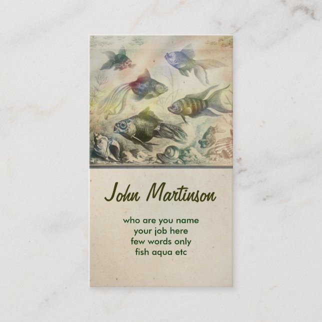 tarjeta de visita agradable de los pescados de la (Anverso)