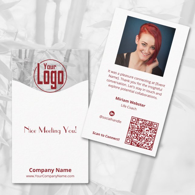 Tarjeta De Visita Agradable Encuentro Contra Usted - Compañía Coach  (Nice Meeting You - Life Coach Company Business Card, logo, Photo, Social, QR code)