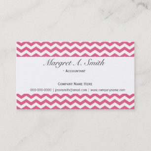 Tarjeta De Visita Agradable, moderno y profesional del chevron rosa