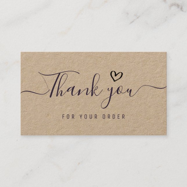 Tarjeta De Visita agradecido kraft insertar (Anverso)