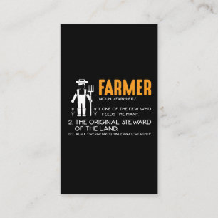 Tarjeta De Visita Agradecimiento a la agricultura de los agricultore