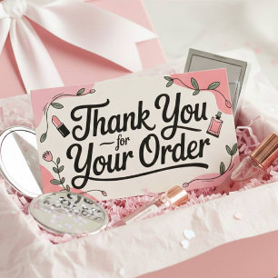 Tarjeta De Visita Agradecimiento a pequeña empresa de salón de belle