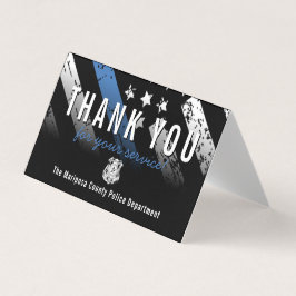 Tarjeta De Visita Agradecimiento de la bandera azul de la policía