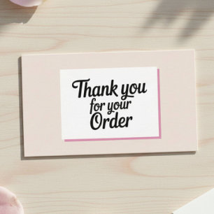 Tarjeta De Visita Agradecimiento Profesional Rosa para Pequeñas Empr