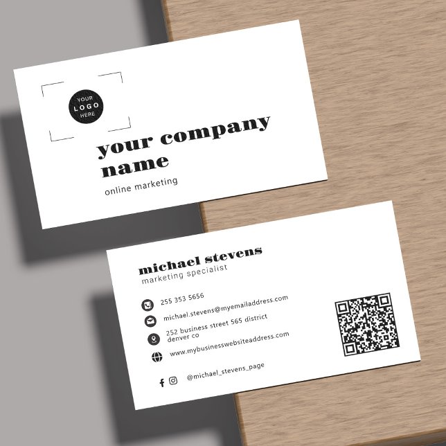 Tarjeta De Visita Agrega tu código QR moderno profesional logo (Subido por el creador)