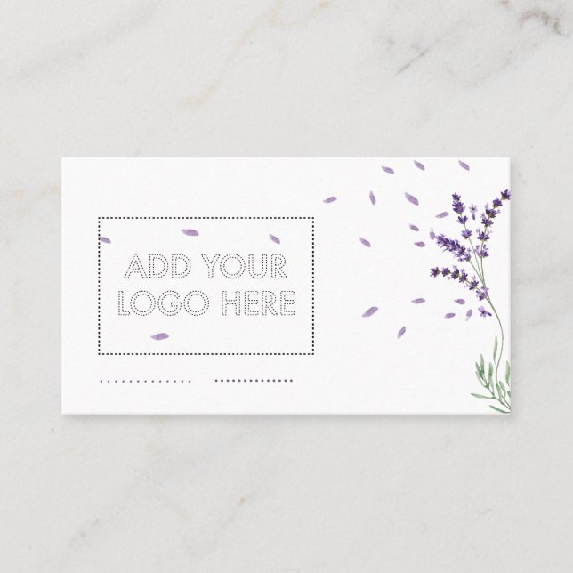 Tarjeta De Visita Agrega tu logo Floral lavanda (Anverso)