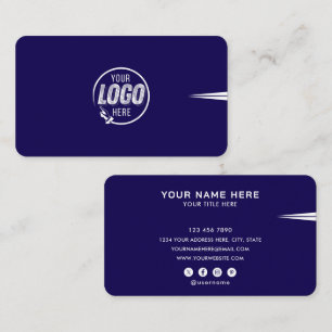 Tarjeta De Visita Agrega tu logotipo circular personalizado azul pro