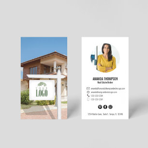 Tarjeta De Visita Agrega tu logotipo   Fotografía de agente inmobili