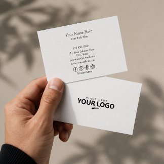Tarjeta De Visita Agrega tu logotipo personalizado | Ejecutivo simpl