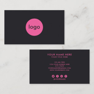 Tarjeta De Visita Agrega tu logotipo personalizado profesional negro